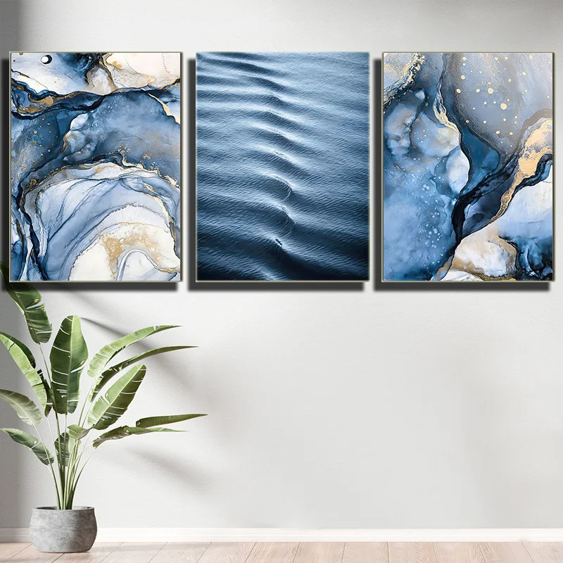 

GATYZTORY 3 шт., 40x50 см, рамка, картина, синяя рябь, искусственная живопись, картина по номеру, рисунок на холсте, украшение для дома