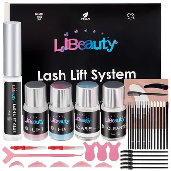 Libeauty 빠른 래쉬 리프트 키트, 속눈썹 리프팅, 속눈썹 강화제, 칼리아 세트, 속눈썹 파마, 완벽한 도구 포함, 로고 작업 가능