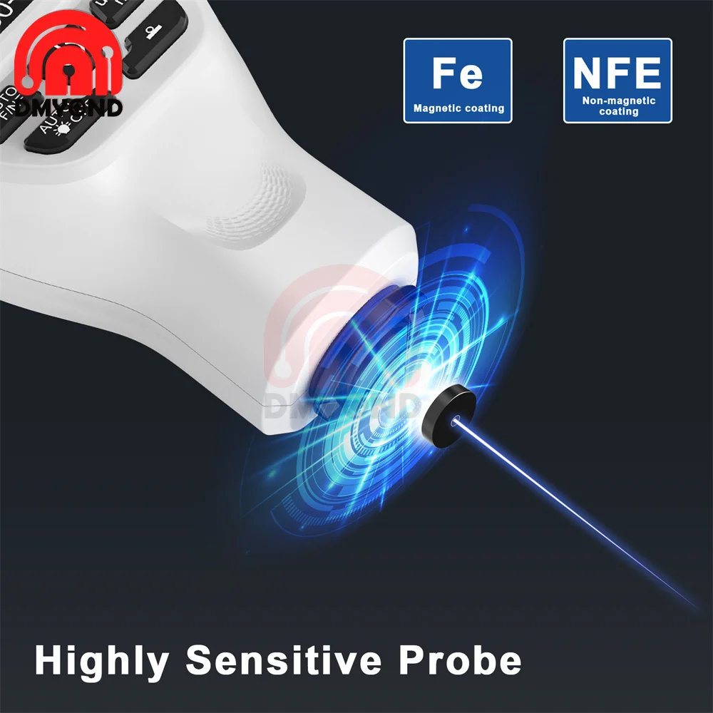 Digital HW300-MAX 0-2000UM Car Paint Film Tester Paint Coating Thickness Gauge with Highly Sensitive Probe For Metal Processing paint coating meter paint thickness gauge thickness gauge wet film thickness gauge