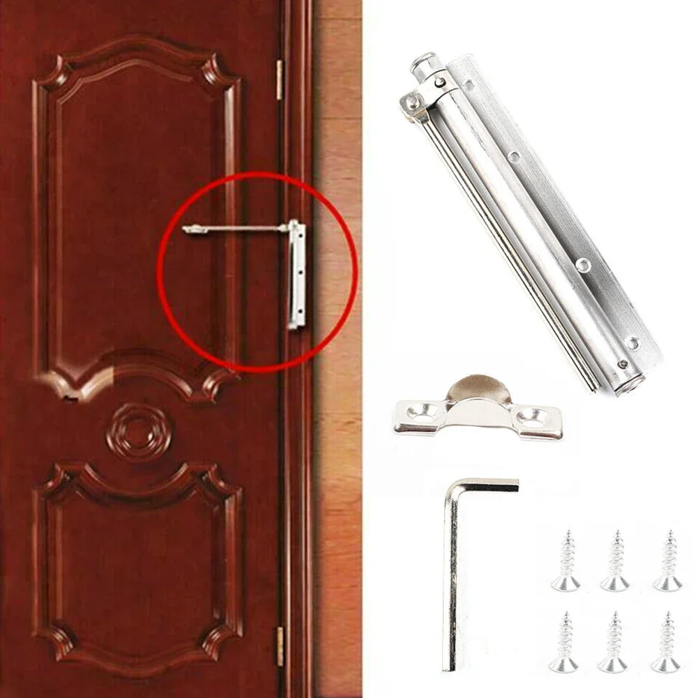 Door Closer Stainless Steel Automatic Mounted Spring Door Closer Adjustable Slightly Loosen Home Improvement Hardwar