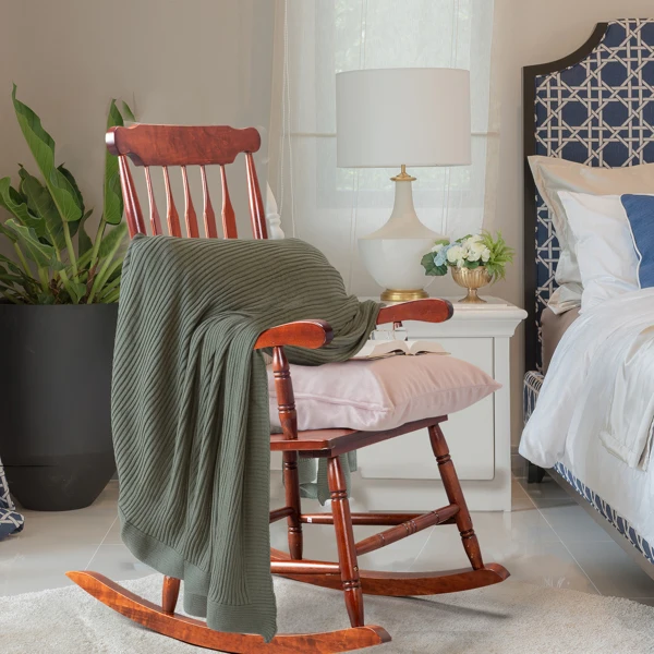 咖色 杨木 温莎 木摇椅-19