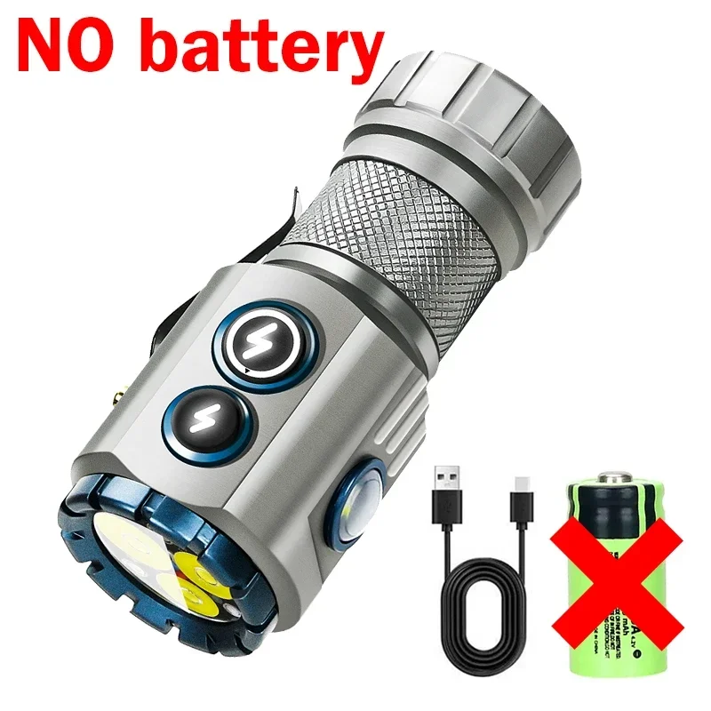 Torcia LED Ricaricabile USB Compatta – 5 Modalità, Rotazione 180°, Magnete E Clip – Impermeabile IP65 Per Campeggio Ed Escursioni