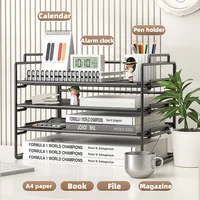 Thickened Foldable File Rack Metal File Frame Office Desktop Multi-Layer File Folder Storage Box Office Supplies Complete File 2