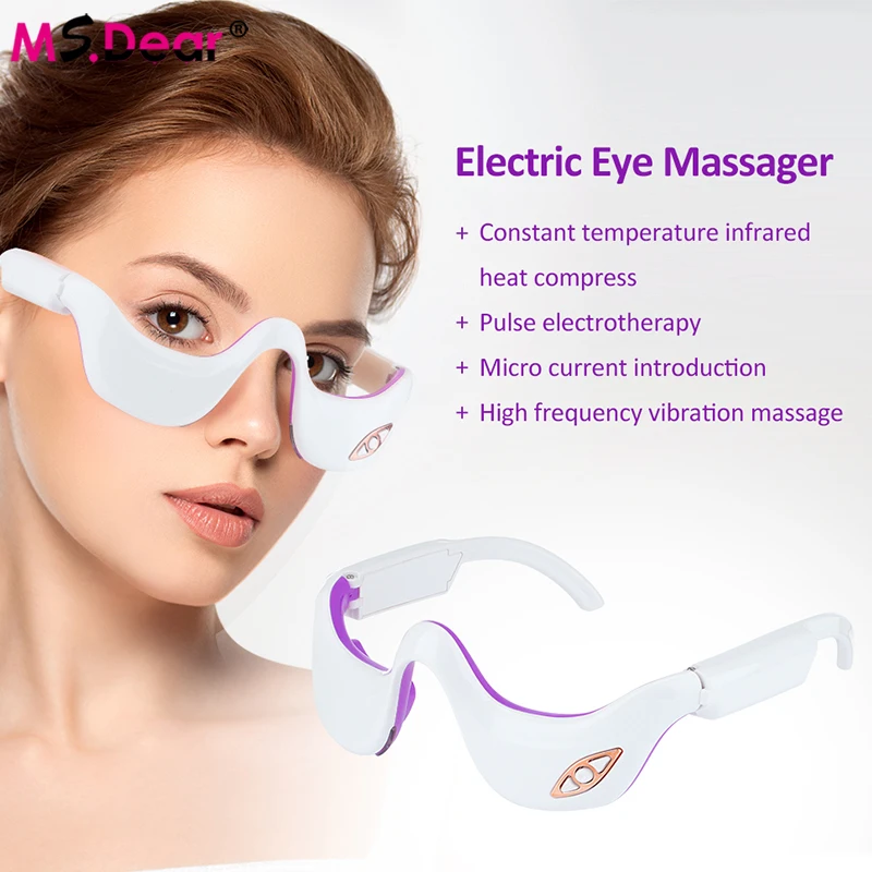 Ms Dear Eye Massager 3d Electric Face Massage Pulse Hot Compress Micro Current Vibration