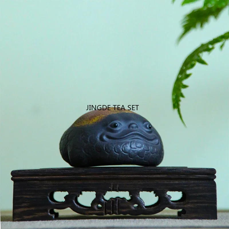 Purple Clay Golden Toad Toad Tea Pet Chinese Lucky Tea Playing Tea Desktop Accessories