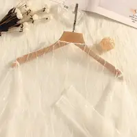 Sexy Black White Line Lace See-through T Shirts Women Transparent Mesh Bottoming Shirts Tops Tunic Long Sleeve Turtleneck Blouse 5