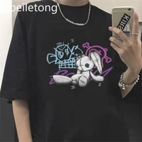 Jinx Arcane Monkey T Shirt Anime Cosplay Tees Women Men Unisex Grunge Aesthetic Short Sleeve 100% Cotton Print Summer Streetwear 1