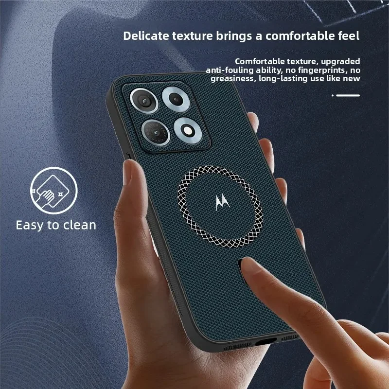 Luxury Fabric Texture Magnetic Case with Anti-Drop Lens Protection