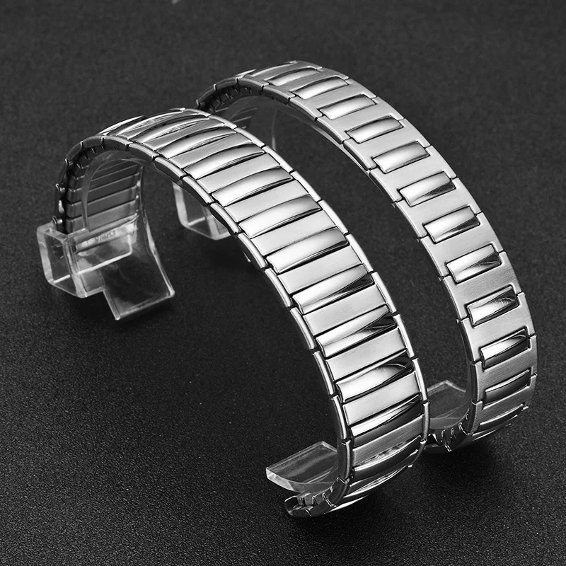 Silver Stainless Steel Stretch Expansion Watch Band Bracelet – Unisex Metal Elastic Strap