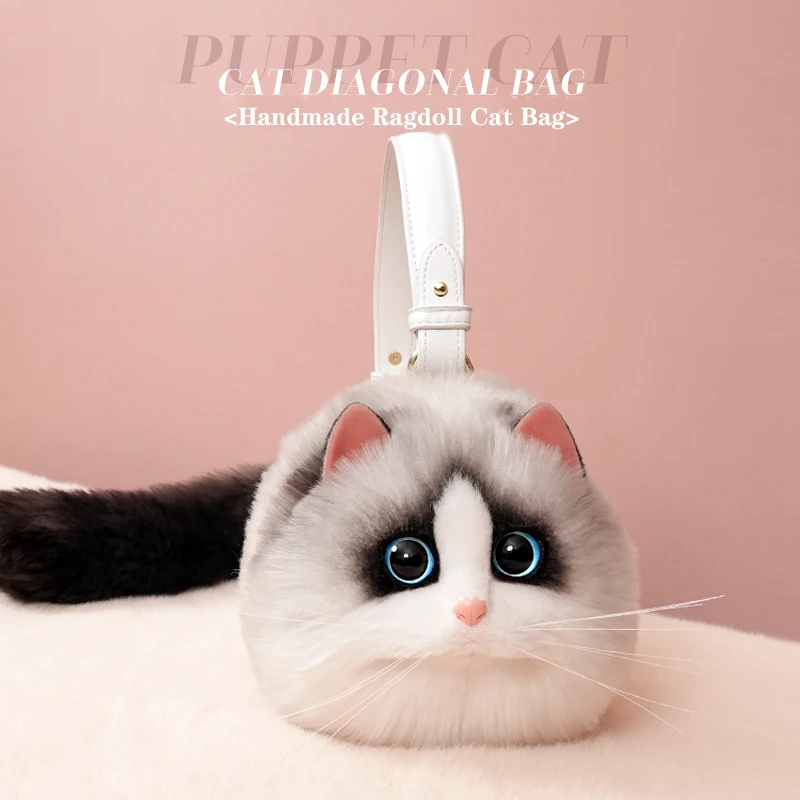 Moda Donna Creativa Ragdoll Cat Bag Mini Borse A Tracolla Donna Inverno Peluche Borse Ascellari Soffice Tote Shopping Bag Piccola Borsa