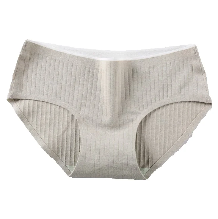 2025e Mugwort Cotton Seamless Mid-Waist Underwear For Girls Students Breathable Cute Pure Desire Antibacterial Triangle Briefs_voghion.com