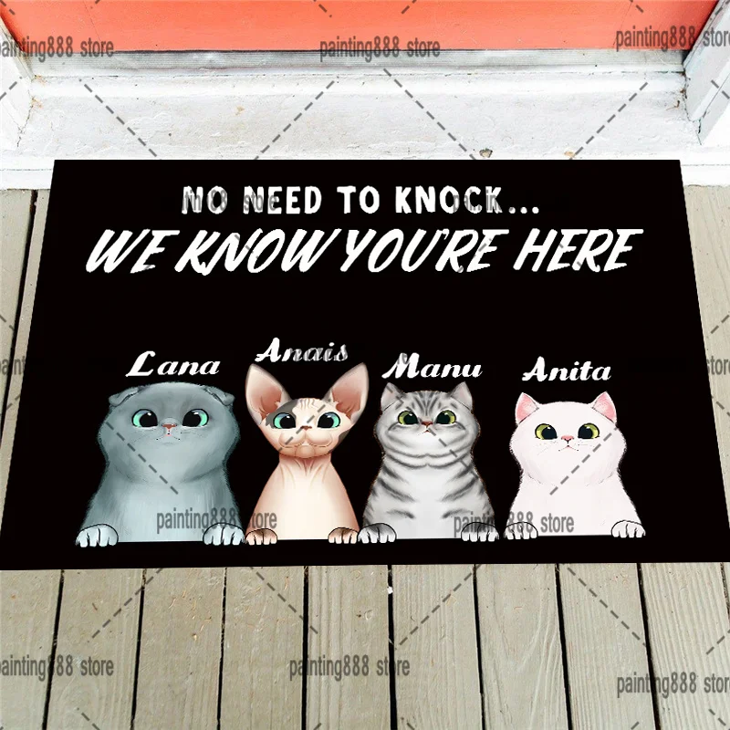 Keep Door Closed Dogs And Cats, Personalized Doormat, Custom Gift For Pet  Lovers