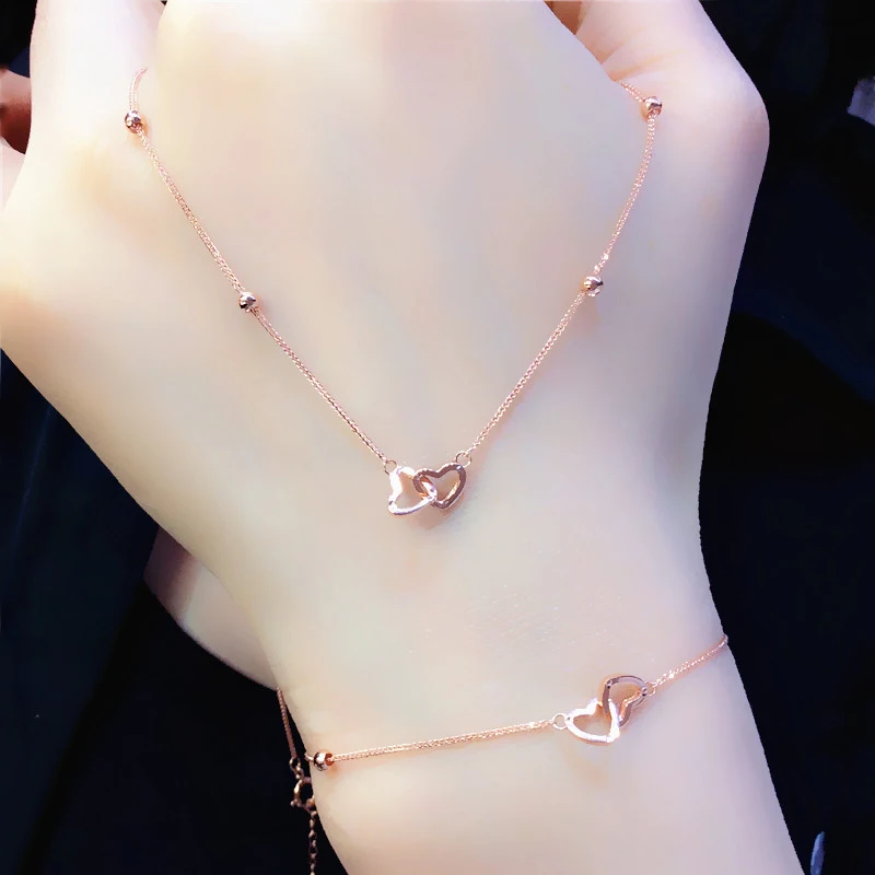 Love Symbol Charm Bracelet For Girls In 14K Rose Gold