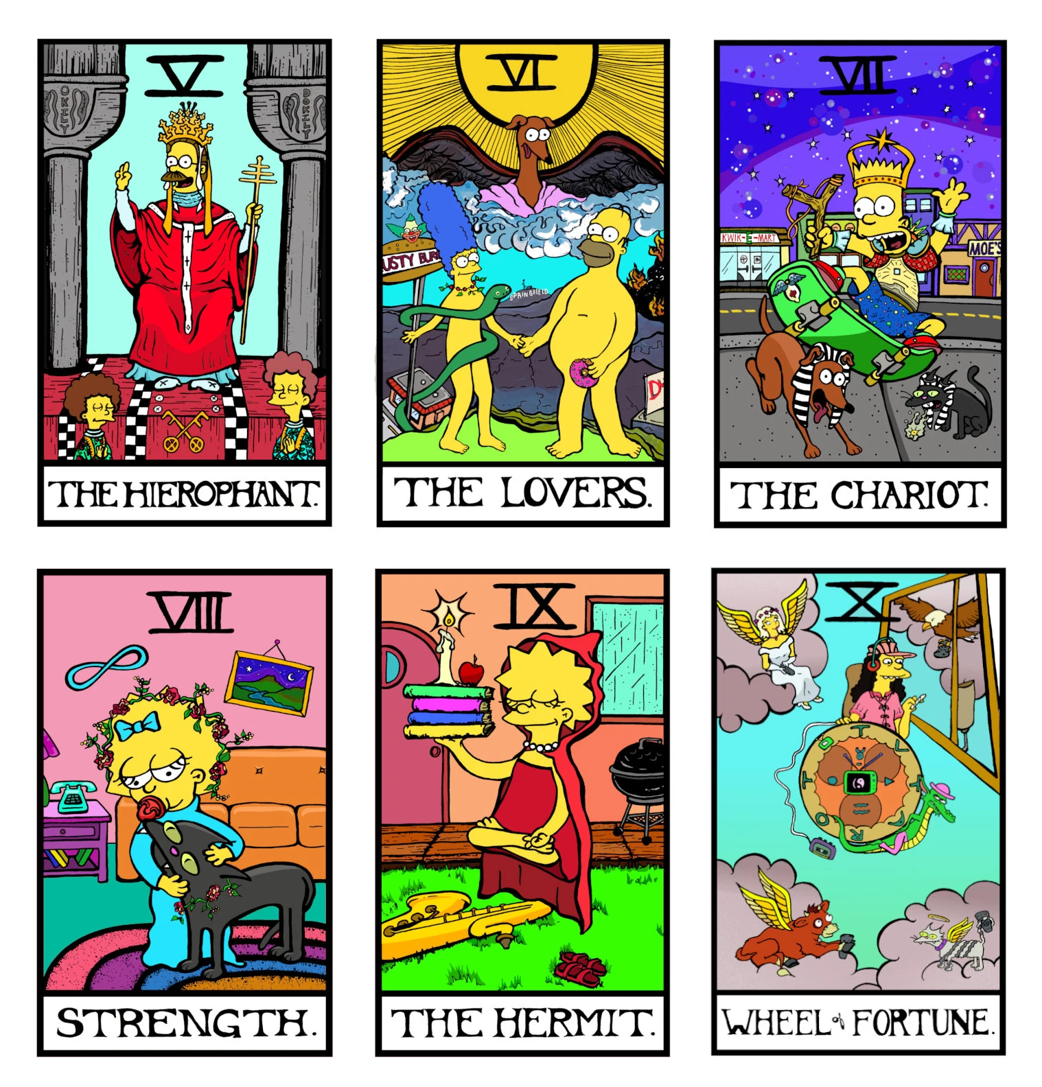 Disney The Simpsons Tarot Poster Pop Wall Art Canvas Painting Stampe Simpsons Figure Wall Art Print Camera Dei Bambini Camera Da Letto Home Decor
