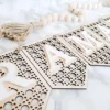 1Pc Ramadan Wooden Banner, Flag, Hanging Decoration Ramadan Kareem， Happy Ramadan， Eid Mubarak，muslim Decor，mubarak Decorations 5