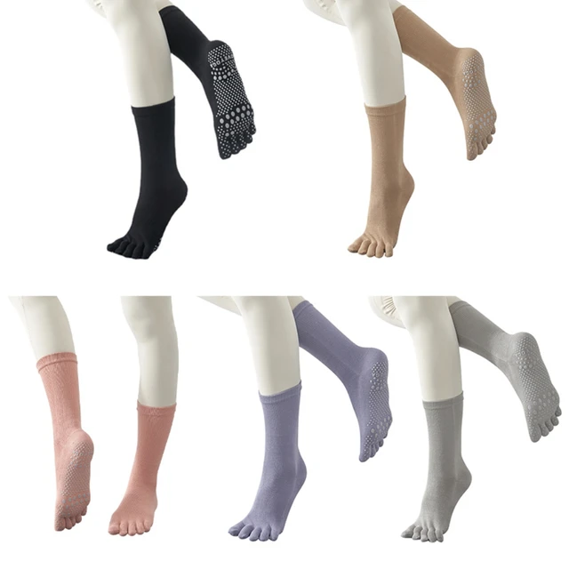 Yoga Socks Medium Stockings Grippy Socks for Women Multiple Colors Dance  Training Socks Non Slip Five Fingered Socks - AliExpress