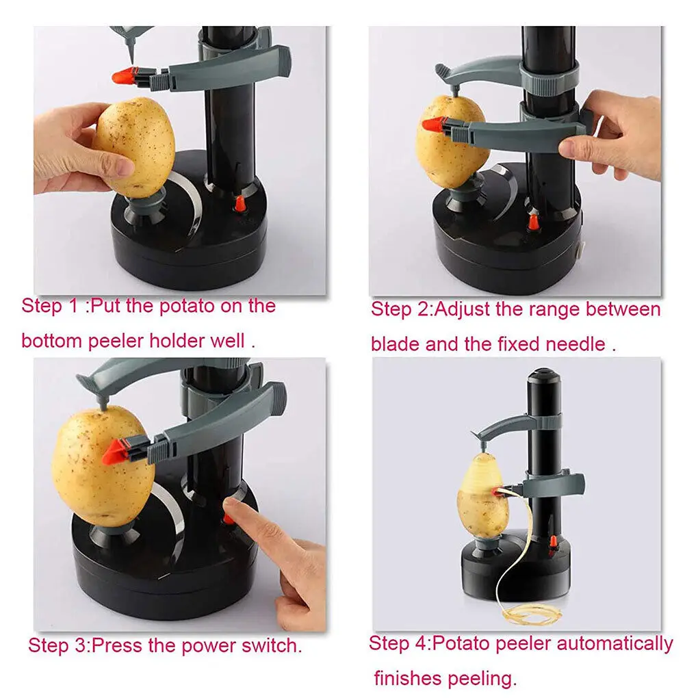 Multifunction Electric Peeler For Fruit Vegetables Automatic Stainless Steel Apple Peeler Kitchen Potato Cutter Machine