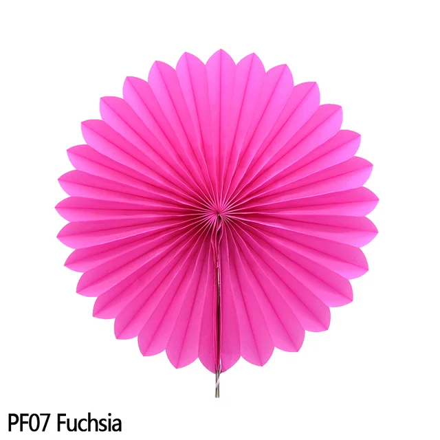 5pcs 10-30cm Color Tissue Paper Cut-Out Paper Fans Pinwheels Hanging Flower Paper Crafts for Wedding Party Birthday Decor Suppli PF07-Fuchsia