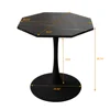 Modern Octagonal Coffee Table Black Marble Print Metal Base Living Room Dining Room Kitchen 31.5 Inch Home Furniture End Tables 4