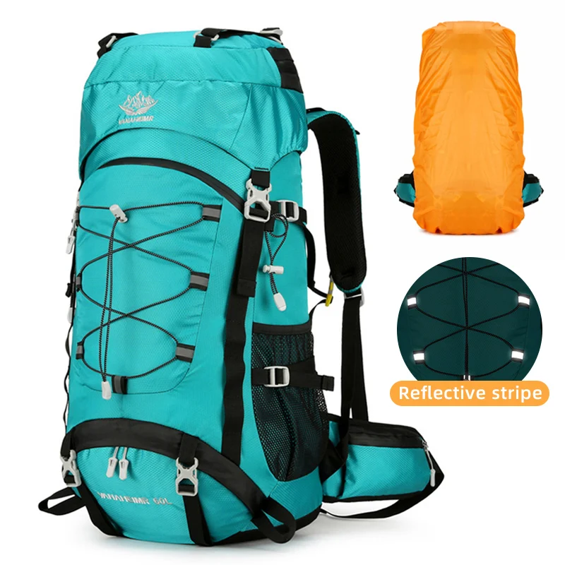 

Camping Backpack Travel Bag Climbing Men Women Hiking Trekking Outdoor Mountaineering Sports Bags Hydration Bag With Rain Cover