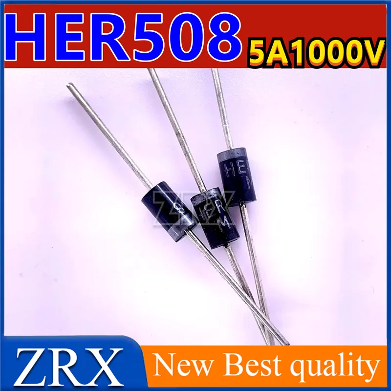 

10 шт./лот новый оригинальный 5 A1000v HER508 высокоэффективный супер быстрый восстановление Выпрямитель Диод интегральная схема Триод