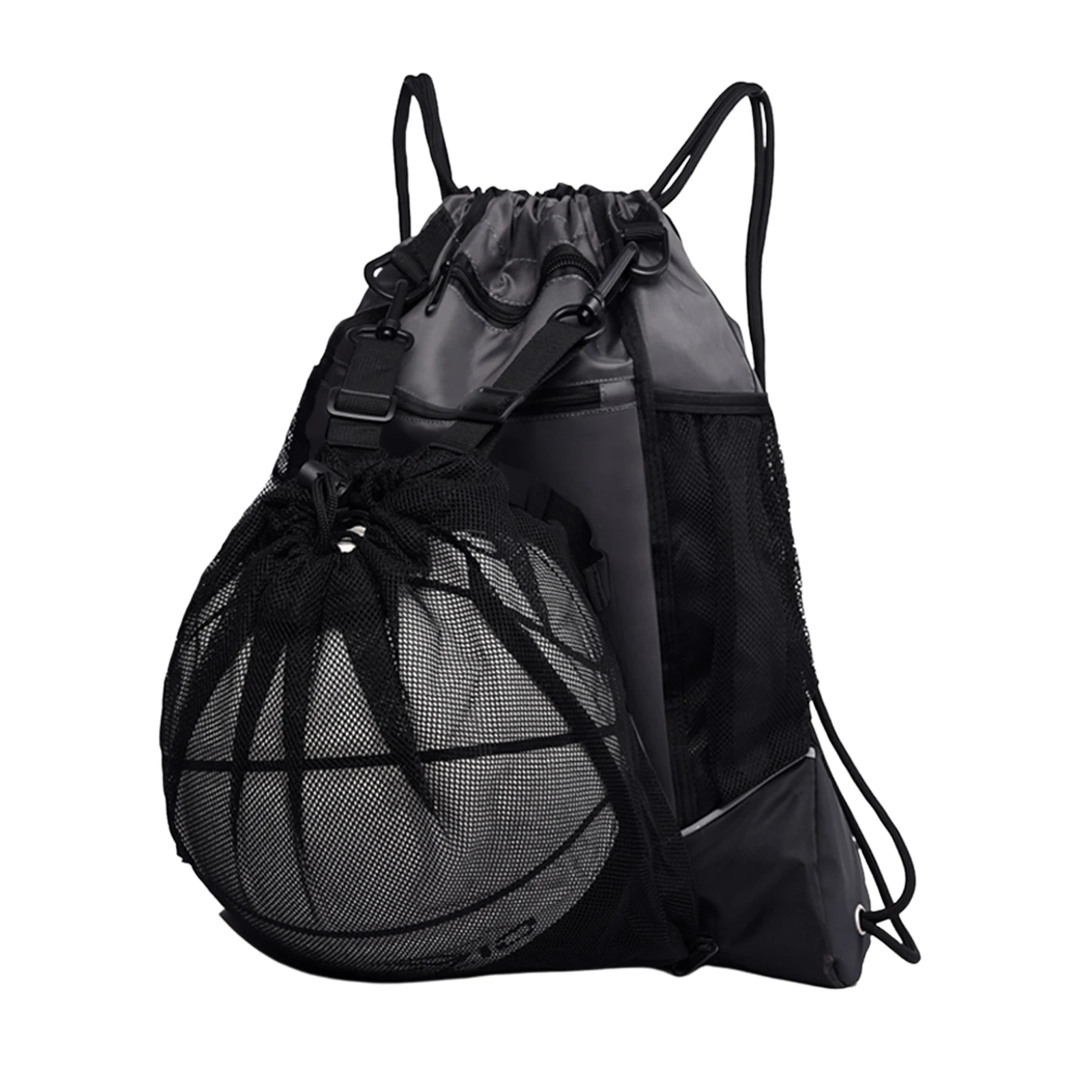 Drawstring Basketball Backpack Concealed Mesh Bag Large Capacity