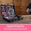 Pink Drill Tool Kit Set: 20V Cordless Power Drill Tool Box with Battery Electric Drill Driver for Men Home Hand Repair Basic Too 6