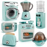 Kitchen Home Appliances Toy Kids Pretend Play Set Household Coffee Maker Mixer Toaster Vacuum Cleaner Playset for Children Gifts 2