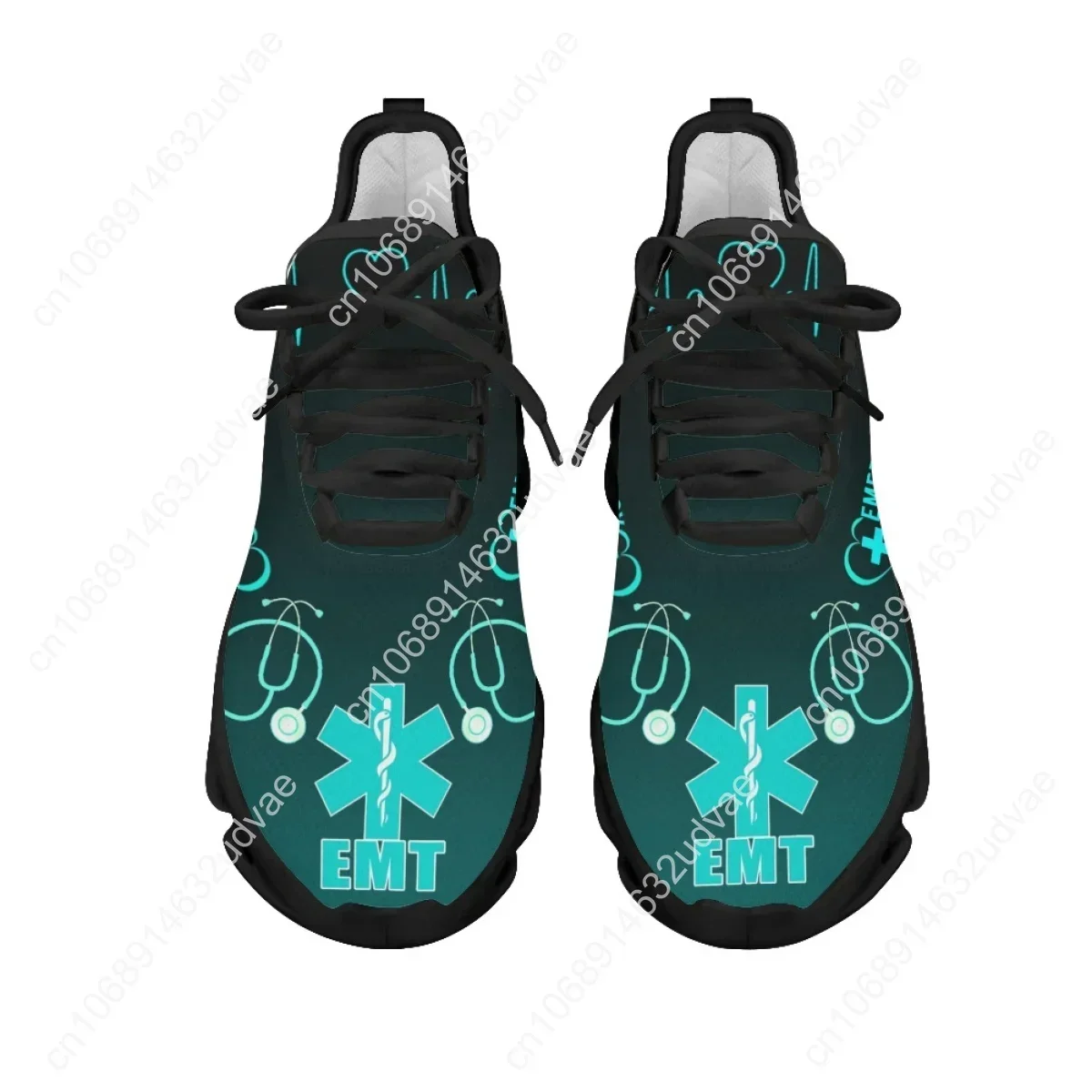 Cute Nurse Cat Pattern Female Shoes Casual Sneakers Brand Design Lace-up Walking Male Medical Student Flats Footwear