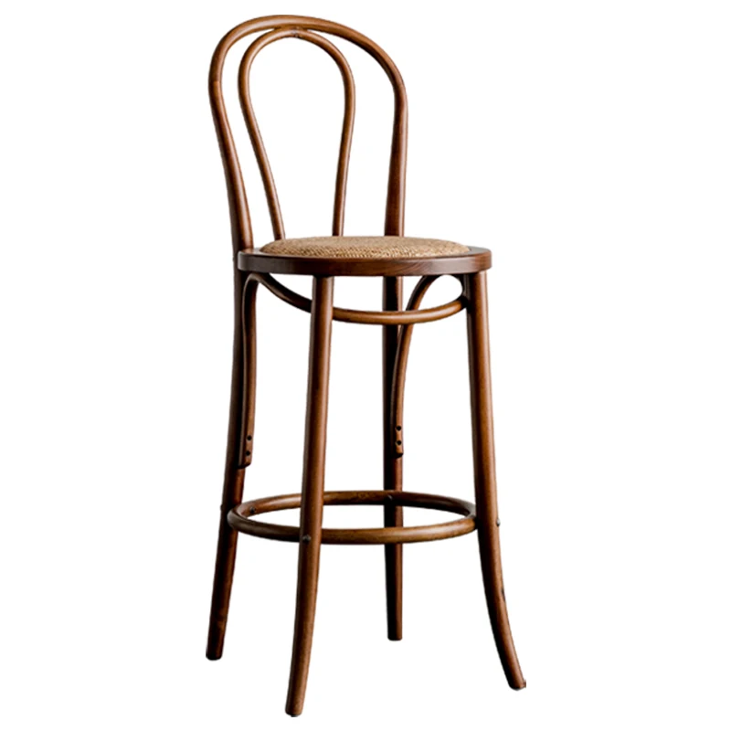 

YY Vintage Vintage Wine Bar Stool Vintage Rattan Casual High Chair