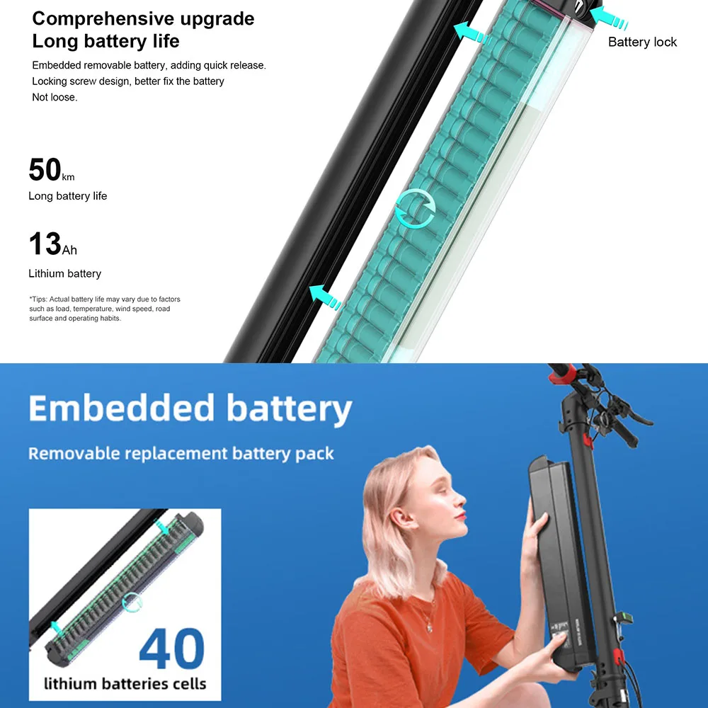 Electric Scooter 13AH 450W 35KM/H Foldable 10 Inch Smart For Adults electric scooter