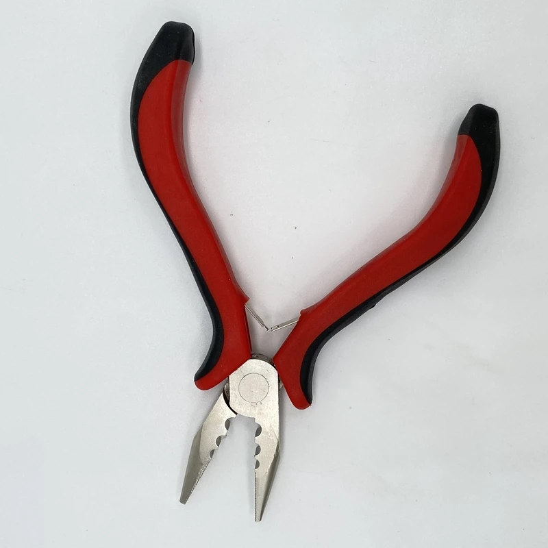 Hair Extension Pliers 1 piece Red handle Carbon Steel Straight Nose Plier