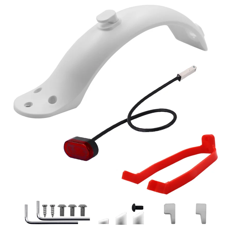 1 Set Electric Scooter Fender Kit For Xiaomi M365/M365 Pro Rear Mudguard Back  Hook Support Brake Light With Screws  Accessories