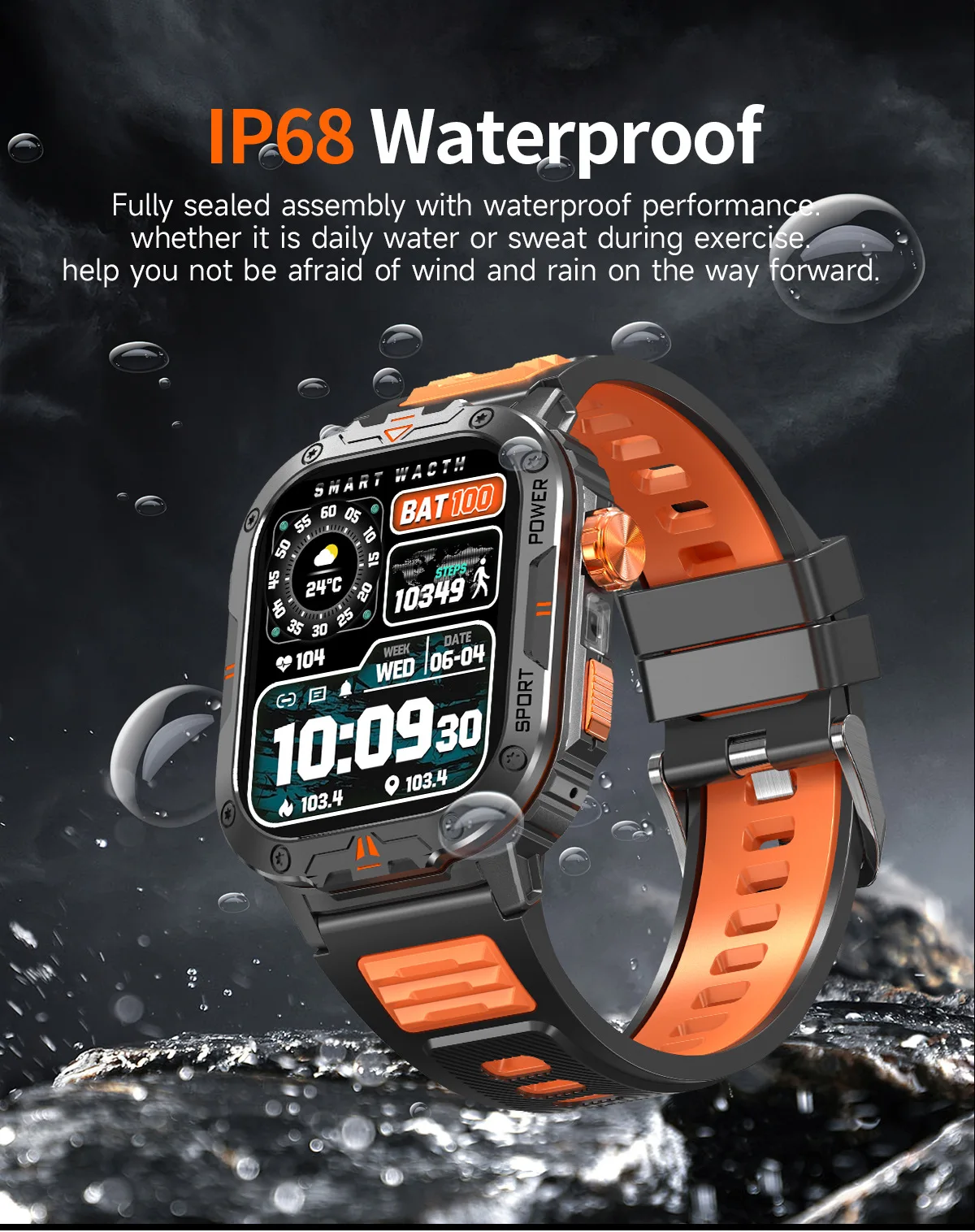 Montre connectée NX20 avec grand écran 2 pouces, lecture de musique locale, lampe torche, Bluetooth, appels IA et commande vocale, idéale pour les hommes et les activités de plein air._voghion.com