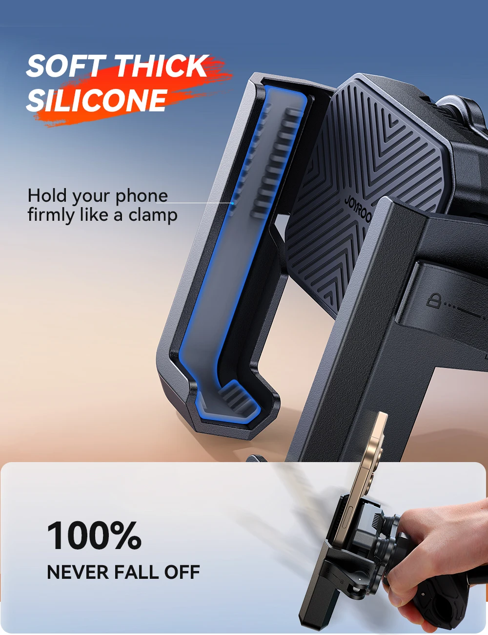 Shockproof Bike Phone Holder Half Enclosure 360° View Motorcycle Phone Mount Bic
