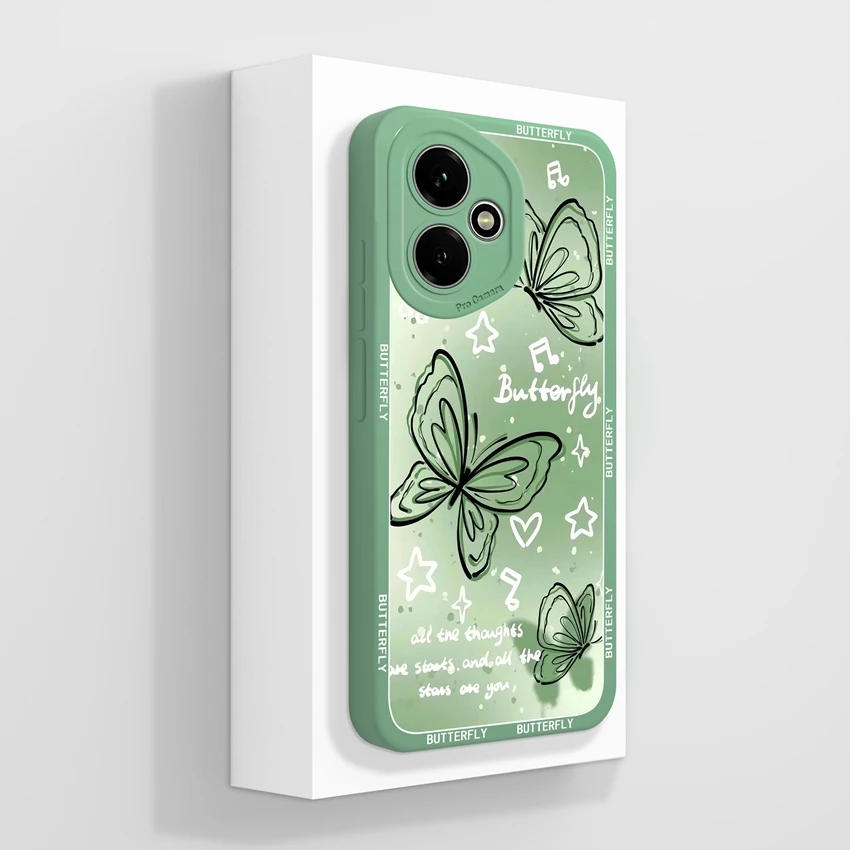 Cute Cat Pattern Soft Silicone Phone Case with Screen Protector - Anti-Slip Shell