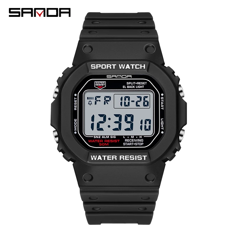 Luxury Waterproof Digital Sports Watch for Men with Stopwatch Function