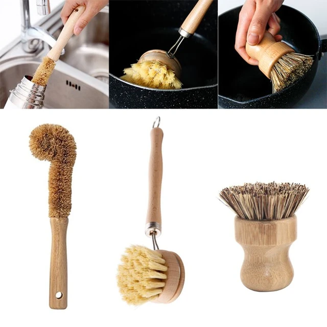 Wooden Dish Brushes for cleaning pots, pans and bottles