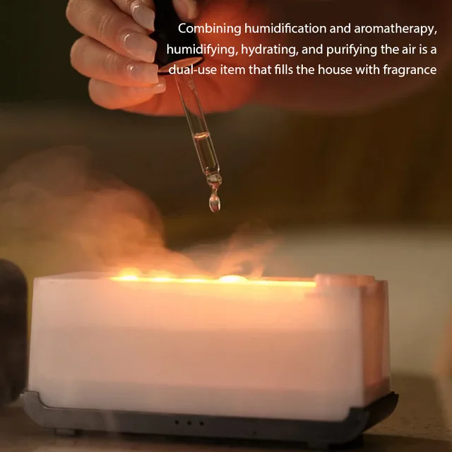 USB Air Humidifier Aroma Diffuser Mini Home Colorful Flame Ambient Light Fragrance Diffuser Essential Oils Ultrasonic Humidifier 6
