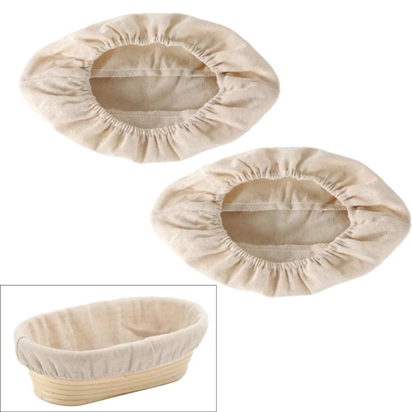 2x Bread Proofing Basket Liner Oval Portable for Baking Supplies Bread Banneton Cover for Table Kitchen Desktop Restaurant Home bread proofing liner
