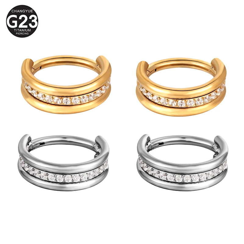 

1PC Piercing ASTM F136 Titanium Earrings 8/10/12mm Nose Piercing Clicker Nasal Ring Septum Cartilage Ear Stud Helix Piercing 16G