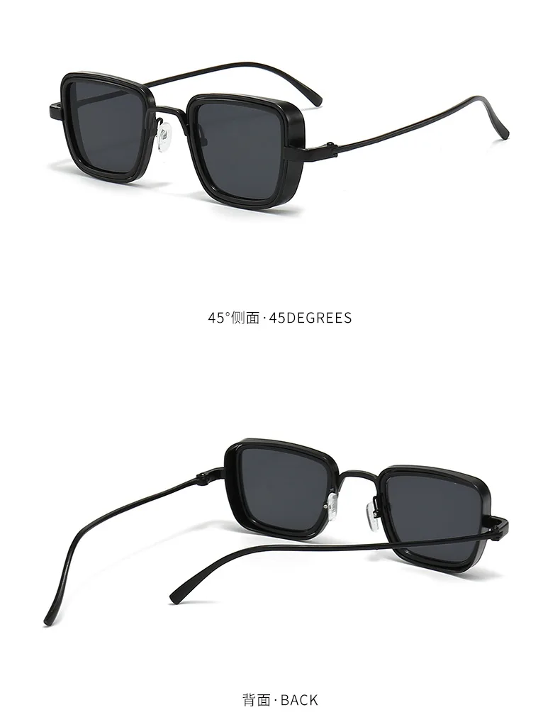 Vintage Metall Rahmen Quadrat Sonnenbrille Für Frauen Männer Punk Sonnenbrille Weibliche Brillen Oculos De Sol für Männlich Weiblich Brillen – Detail 11