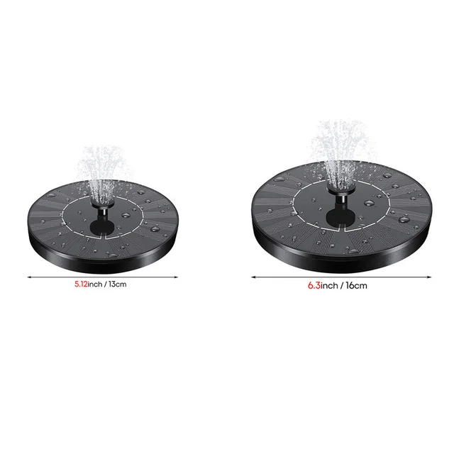 13Cm/16 Cm -Es Napelem Szökőkút Napenergia -Szökőkút Vízesés Kerti Dekoráció Madárfürdő Napelemes Színes Úszó - Image 2