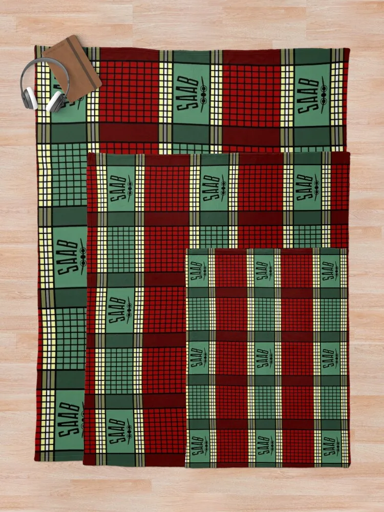 Saab Throwback Blanket Design in Classic Colors Throw Blanket Comfort Recieving Blankets Extra Large Blanket