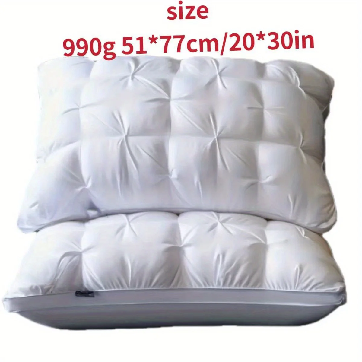 Luxurious 5-Star Hotel Quality Pillow 990g 20x30 Inches Deep Sleep Neck Support Non-Collapse High Pillow Core For All Seasons 4