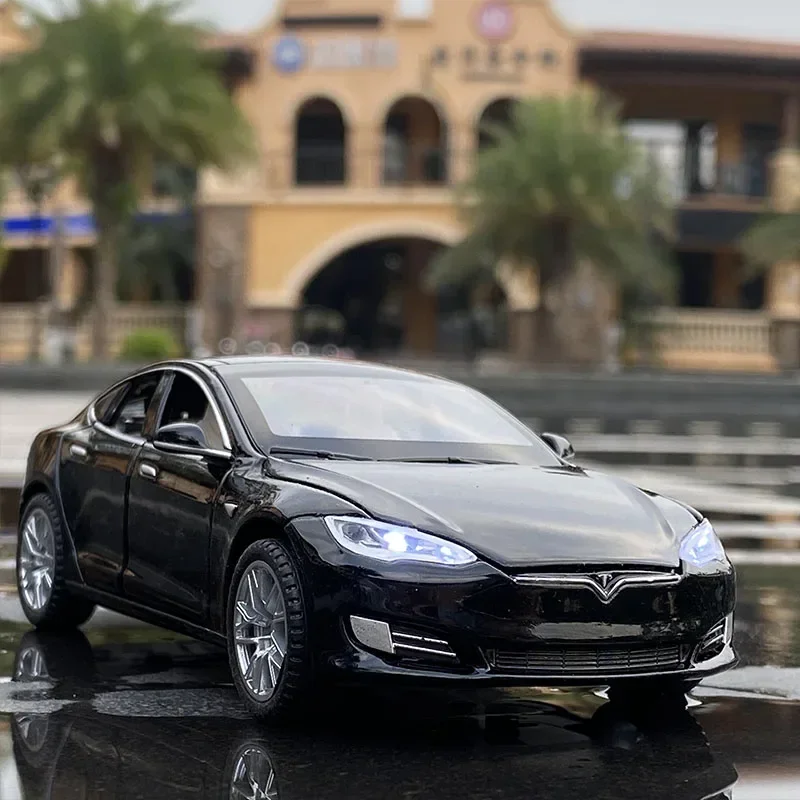 1:32 Tesla Model X Model S Alloy Car Model Diecasts Metal Toy Vehicles Car Model Simulation Sound and Light Collection Kids Gift 5