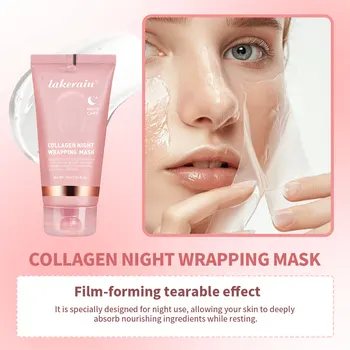 Collagen Night Wrapping Mask Rejuvenation Moisturizing Brightening Korean Face Mask Make Glowy Skin Elasticity Facial Mask - Thumbnail 6