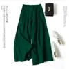 Summer Pants for Women Cotton Linen Large Size Wide Leg Pants Femme Arts Style Elastic Waist Solid Casual Loose Pantalon 2
