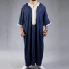 2025 Embroidered Traditional Men Boubou Jalabiyas Jubbah Muslim MEN'S Thobe Morocco Thobes Islamic Clothing Ramadan Robe Abaya