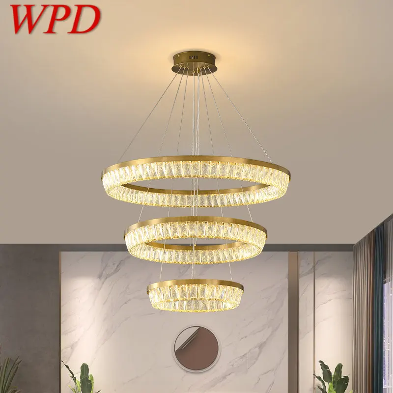 

WPD Nordic Crystal Pendant Light Led Modern Rings Luxury Creative Chandelier Lamp For Living Dining Room Villa Decor